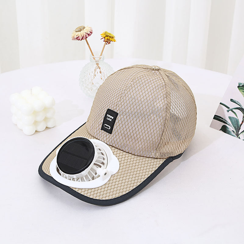 Adjustable Solar Charging Mesh Fan Cap